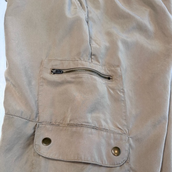 Banana Republic factory tencel pants elastic waist cuff large tan joggers tensil - Picture 10 of 10